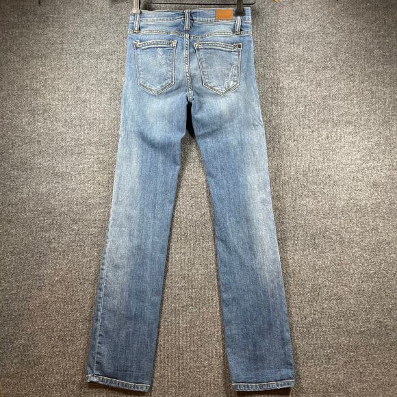 Judy Blue Straight Fit Jeans Women's 1/25 Blue JB8251MD Distressed Stretch - Picture 8 of 11